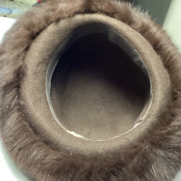 Boutique Kates Canada Elegant Brown Women's Hat FUR RIM - Picture 6 of 9